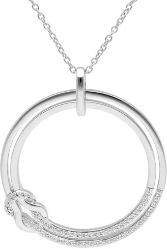 trendor Damen-Halskette Silber mit Zirkonia modischer Silberschmuck für Frauen, Halsschmuck aus Sterlingsilber, zeitlose Geschenkidee 15149