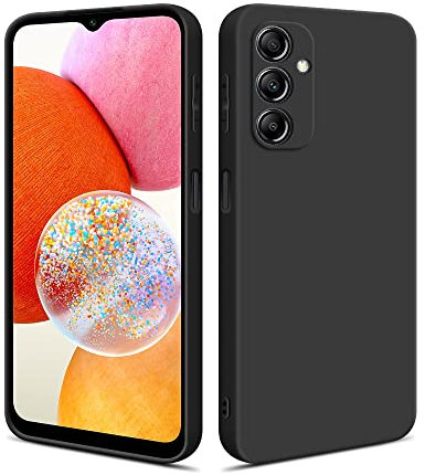 HSP Hülle für Samsung Galaxy A14 4G [Staubabweisend] Handyhülle | Premium TPU Silikon Case Schutzhülle | Kratzfest Stoßfest Fallschutz | Kameraschutz Displayschutz | Passgenau Dünn Matt | Schwarz