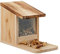 Relaxdays Eichhörnchen Futterhaus, Holz, Klappdach, Sitzplattform, Eichhörnchenhaus, HxBxT: 17,5 x 12 x 25 cm, Natur