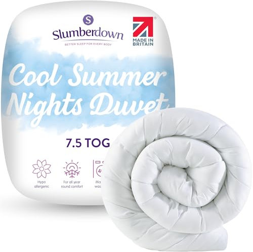 Slumberdown Cool Summer Nights 7.5 Tog Super King Duvet - Lightweight & Breathable Summer Duvet for Hot Nights | UK-Made Superking Quilt, Non-Allergenic & Washable (260 x 220cm)
