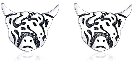 POPLYKE Sterling Silber Hochland Kuh Ohrstecker Schmuck für M?nner Boyfriend Geburtstag Geschenk