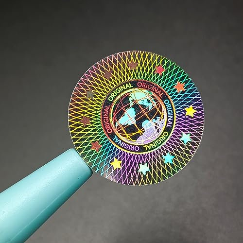 180 holografische Aufkleber, gegen Fälschungen, Anti- Fälschung, hohe Sicherheit, Original-Etiketten, rund, 20 mm (Silber)