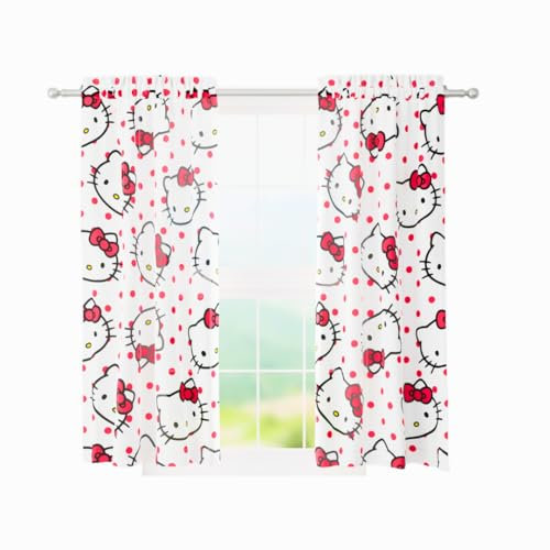 Franco Hello Kitty Kinderzimmer-Fenstervorhänge-Set, 208,3 x 160 cm, offizielles Lizenzprodukt