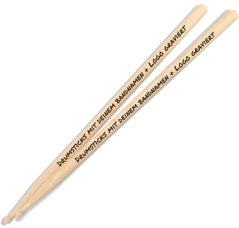 1 paire de baguettes de batterie personnalisées en érable avec gravure personnalisable - Différentes tailles - Cadeaux pour batteur - Un des meilleurs cadeaux pour batteurs (7A)
