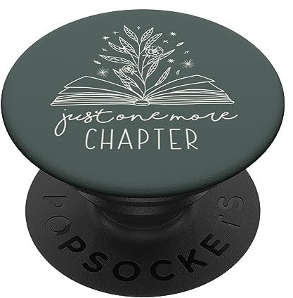 Book Lover Gifts by Vine Mercantile Just One More Chapter – Floral Book Lover (Waldgrün) PopSockets Klebender PopGrip für die meisten Geräte mit glatter, harter Plastikhülle