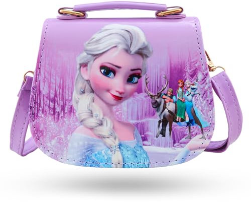 Heartsking Kinderhandtasche, Eiskönigin Kinder Umhängetasche Lila Kinder Handtasche Mädchen Elsa Tasche für Mädchen zum Ausgehen oder Reisen Geschenke für Mädchen
