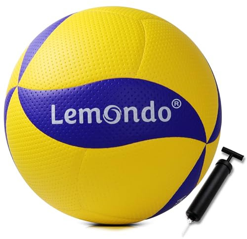 Lemondo Volleyball PU Wasserfest Beachvolleyball mit Pumpe Indoor Outdoor Bälle für Strand Garten und Bad Geschenk(mit Pumpe)