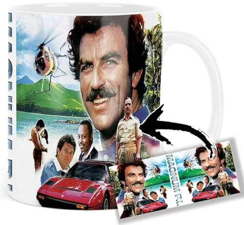 Magnum P.I. Tom Selleck John Hillerman Tasse Keramikbecher Mug