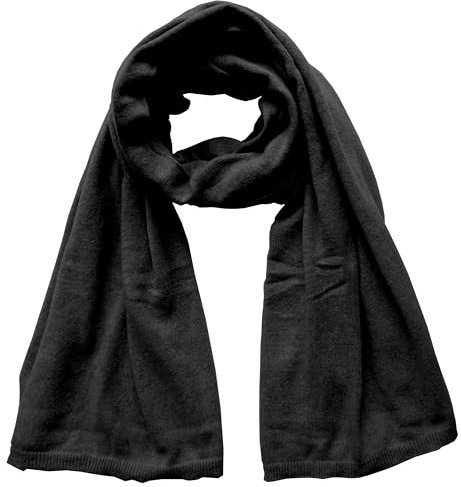 Mississhop 381 Feinstrick Kaschmir-Gemisch Beanie Mütze Slouch/XXL Schal/Handschuhe Schwarz Einheitsgroesse Schal