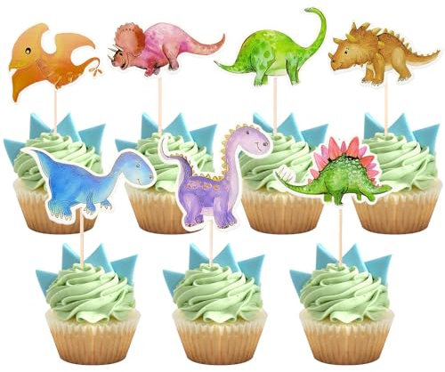 42 Stück Muffin Deko Dinosaurier, Dino Cupcake Deko, Dinosaurier Cupcake Topper Torte Kuchen Deko, Dino Theme Geburtstag Party Tortendeko Kuchendeko Geburtstagsdeko für Kinder Junge
