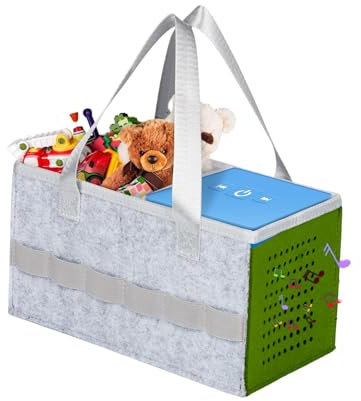 ZITREOXN Portable Carrying Case for Toniebox Starter Set, Headphones and Charging Station, Can Hold 30-40 Tonies Figures Characters, Travel Storage Bag with Handle for Toniebox Accessories