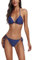 FITTOO Triangel Bikini Damen Set Push Up Neckholder Bikinioberteil Verstellbare Bademode Unterteil Schnürung Zweiteiliger Badeanzug Marineblau, L