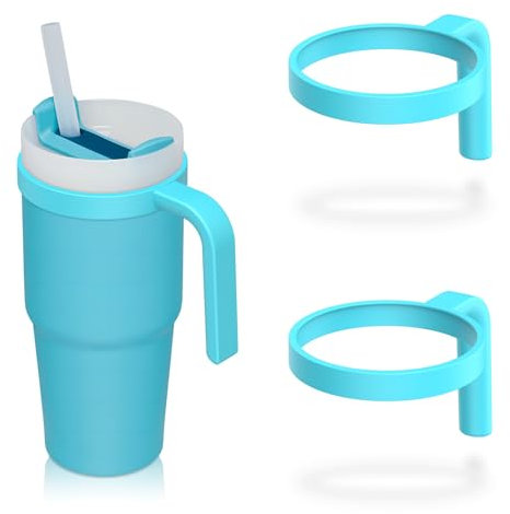 Tumbler-Griff für Stanley Quencher H2.0 Flowstate Becher, rutschfest, Auto-Becherhalter, verbesserter Griff, reduziertes Verschütten, Blau, 400 ml