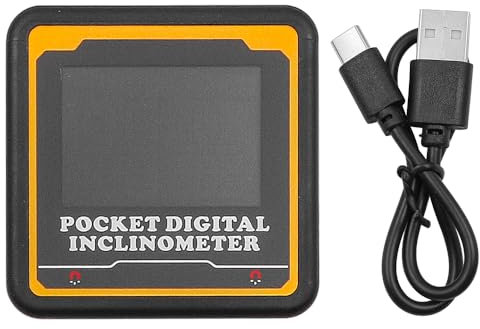 Tiardey Mini Magnetic Digital Angle Finder 4x90°Screen Backlight Rechargeable Protractor Inclinometer for Woodworking Building Saw Blade