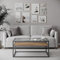 URBNLIVING Glass Display Top Coffee Table with Steel Frame Reversible Wooden Storage Shelf