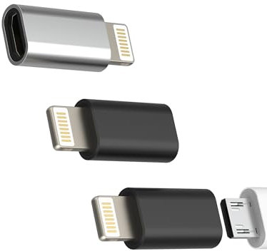 Adaptador Micro USB a USB C (3 Pack) Accesorios Android Hembra to Tipo C Macho Conversor Type-C Jack Cargador Adapter Para Apple iPhone15 Pro Max Plus Para iPad Air4 Compatible con Samsung Convertidor