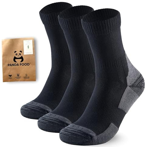 Premium Bamboo Outdoor Walking Socks | Anti-Blister Warm and Breathable Socks for Work or Hiking | Unisex Men and Women | 3 Pack UK | Charcoal | 4-8