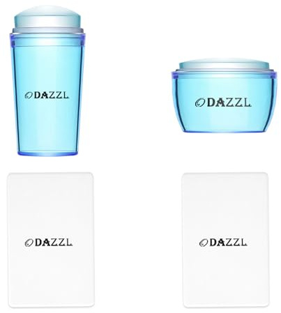 ODazzl Nail Art Stamper 4Pcs Nail Stamp Kit for French Tip, Silicon Jelly Nail Stamping with Scrapers, Nail Stamper for French Design and Manicure