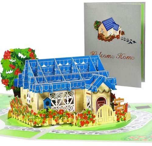 CNLITIHEKA 3D New House Pop Up Karte, Welcome Home Card, Housewarming Greeting Card, Happy Moving Gift, with Envelope.