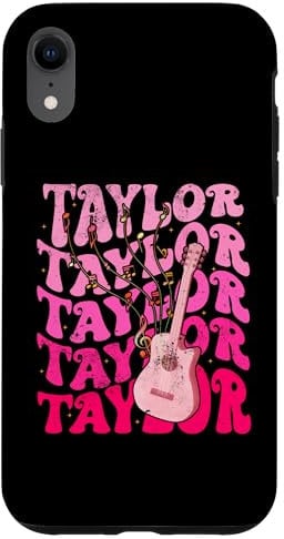 iPhone XR Retro TAYLOR First Name Personalized Guitar Birthday Case