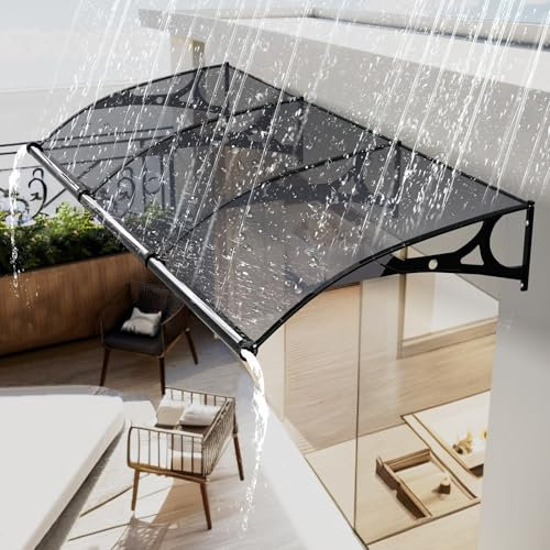 Vordach Für Haustür überdachung Terrasse Leise Halterung Aus Aluminiumlegierung, Starke Tragfähigkeit, Regen- Und Schneesicher