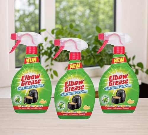 3 x Air Fryer Cleaner Elbow Grease Degreaser Spray Lemon Fresh 500ml Trigger Bottle Spray Clean Wipe