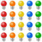 MZYOYO 20er Pack Bunte Glühbirnen E27,E27 LED 1W,Farbige Glühbirne Außen,G45 LED Bunt für Lichterkette Party Weihnachten Deko,Rot Grün Blau Orange Gelb,Kunststoff
