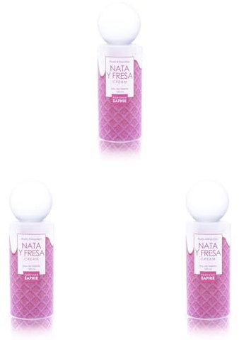 PARFUMS SAPHIR Fruit Attraction Nata y Fresa Cream - Eau de Toilette para Mujeres - 100 ml (Paquete de 3)