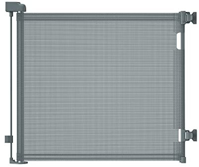Lexixi ibao Retractable Baby Gate, Mesh Safety Kids or Pets Gate, 33” Tall, Extends to 55” Wide, Mesh Safety Dog Gate for Stairs, Indoor, Outdoor, Doorways, Hallways (Grey, 33x55)
