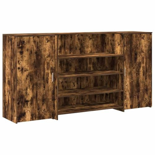 vidaXL Empfangstheke Räuchereiche 200x50x103,5 cm Holzwerkstoff, Empfangstresen, Salon Empfangstheke, Kassentheke, Empfangstisch, Büro Empfangstheke