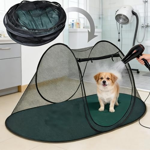 Outdoor Hunde Zelt Zwei Tür Haustier Pen Zelt Folding Haustier Zelt mit Tragetasche Indoor Laufstall Portable Übung Zelt für Kätzchen, Welpen, Kaninchen und kleine Tiere (Schwarz, M)