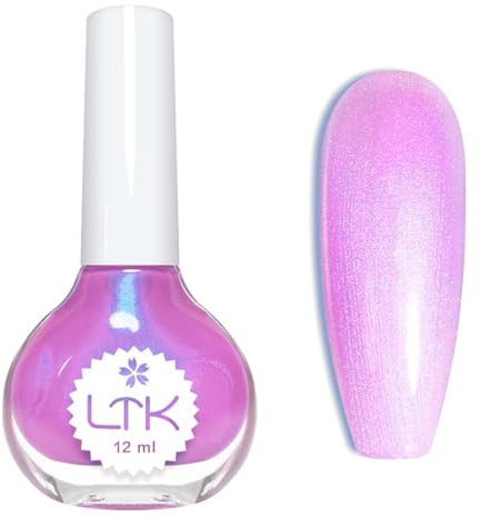 Pearl Nail Varnish - Pink Nail Polish - Aurora Pink Mixed Purple Pearlescent Shell Nail Polish - High Glossy Shine Mermaid Reflective Nail Varnish Quick Dry No Need UV Nail Art