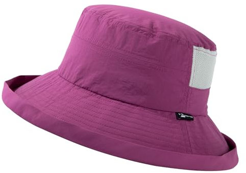 TOP-EX Chapeau de soleil pour femme à large bord protection UV UPF 50 chapeau d'été pliable pour la pêche résistant à l'eau, violet, XL
