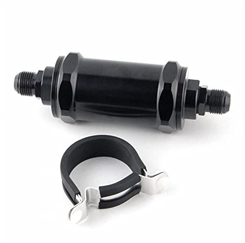 Szwaldaper Filtro carburante in linea AN6 8 10 NERO E85 Etanolo con elemento in acciaio inossidabile da 100 micron e filtro carburante FF07 Filtro aria sostitutivo(AN8)