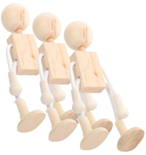 IMIKEYA 3stücke Cartoon-diy-holzspielzeug Kreatives Holzornament Diy-holzhandwerk in Tierform Schreibtischdeko Aus Frühes Lernspielzeug Für Kinderzimmer