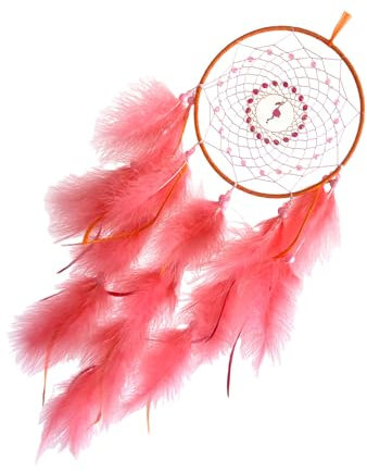Handgefertigte Traumfänger mit gefiederten Perlen und Flamingo-Anhänger für Hochzeiten, Partys und Schlafzimmer, hängende Dekoration