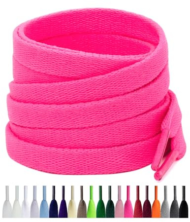 Puzeam 2 Paires 8mm Lacets Chaussures Plats pour Baskets et Sneakers | 20 Couleurs Lacet pour Chaussures de Sport