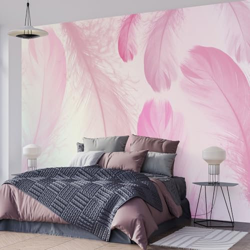 Carta da parati panoramica con piume rosa 3617680576014, larghezza 195 cm x altezza 122 cm