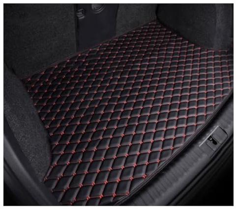 WEIFANAA Kofferraummatten Für DFSK Für Forthing T5 Für Evo Für Forthing 5 2022~2026 Kofferraummatten Für Das Auto wasserdichte Pads Kofferraumteppiche Auto Kofferraummatten(Black Red a)