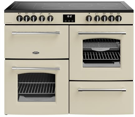 Belling Farmhouse 110E 110cm wide Electric Range Cooker with Ceramic Hob - Cream - A/A Rated