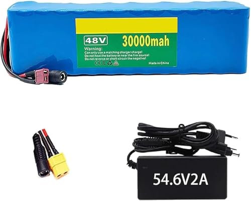 MisetGao 48V 30Ah Ebike Batteria per 1000W 750W 500W Bicicletta Elettrica Scooter Motore, E-Bike Batteria agli Ioni Litio, Lectric Bike Battery Pack con 54.6V 2A Caricabatterie T