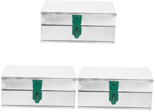 SHINEOFI 3 Stück Garten Werkzeugkasten Stahlblech Mehrzweck Aufbewahrungsbox mit Robuste für Garten für Dokumente Stabil und Langlebig