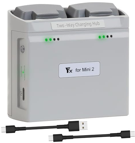 Two-Way Battery Charging Hub for DJI Mini 4K / Mini 2 / Mini SE/Mini 2 SE, Fast Charger, Battery Manager Recharge up to 2 Batteries