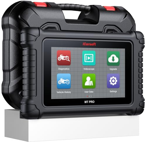 iCarsoft MT PRO Motorcycle Diagnostic Tool for Harley/BMW/Kawasaki/Indian etc. All Motorbikes Full System All Maintenance Reset, Actuation Test, Touchscreen Code Reader, Also Car OBD2 Diagnose