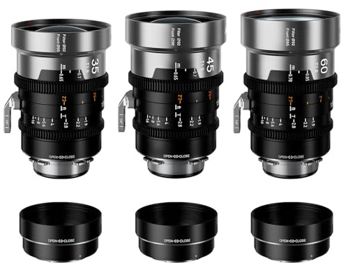 SIRUI IronStar T1.9 1.5X Anamorphic Cine Lens Set, 35 mm, 40 mm, 60 mm Messa a Fuoco Manuale Obiettivo Cinema con Native PL Mount, Intercambiabile EF Mount, Neutro Flare