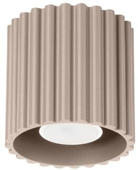 SOLLUX lighting Deckenlampe Deckenleuchte - Deckenstrahler Aluminium - 1 Flammig - LED Lampe Glühbirne - Taupe Aura