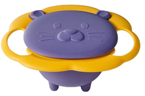 Tazón Antiderrames Para Niños - Tazón Liso Antiderrames Para Niños Pequeños De 19x17x7 Cm | Cuenco Giroscópico Giratorio De 360°, Diseño Anticaída Para Niñas Y Ninos, Plato De Seguridad A La Hora De C