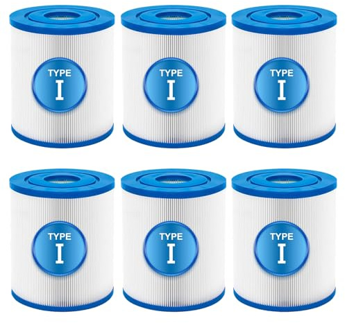 KGC Filtro per Piscina Tipo I, 6 Pezzi Cartucce Filtro Tipo I compatibili con 58093, 58511, 58381 per Pompe da 330 galloni per Piscine gonfiabili, 8,0 x 9,0 cm