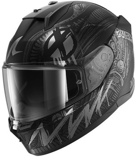SHARK, Integraler Motorradhelm D-SKWAL 3 SHIEVER Black Anthracite Silver KAS, XL