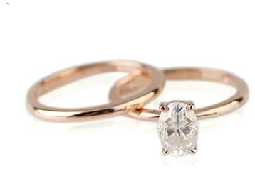 BWDHJLEY Moissanite Ring Eternity, Verlobungsringe Rosegold Echt Eheringe 14/18 Karat Roségold